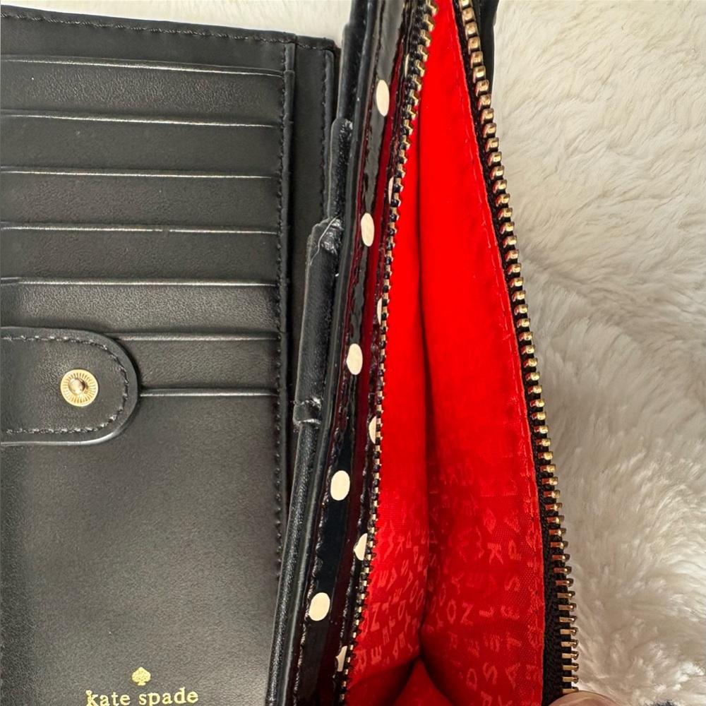 Black Polka Dot Zip Wallet by Kate Spade New York - Picture 8 of 8